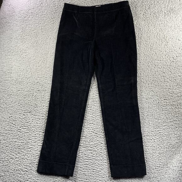 J JILL CORDUROY PANTS WOMENS 10 BLACK COTTON STRETCH FITS 34” WAIST 29” INSEAM - Picture 1 of 14